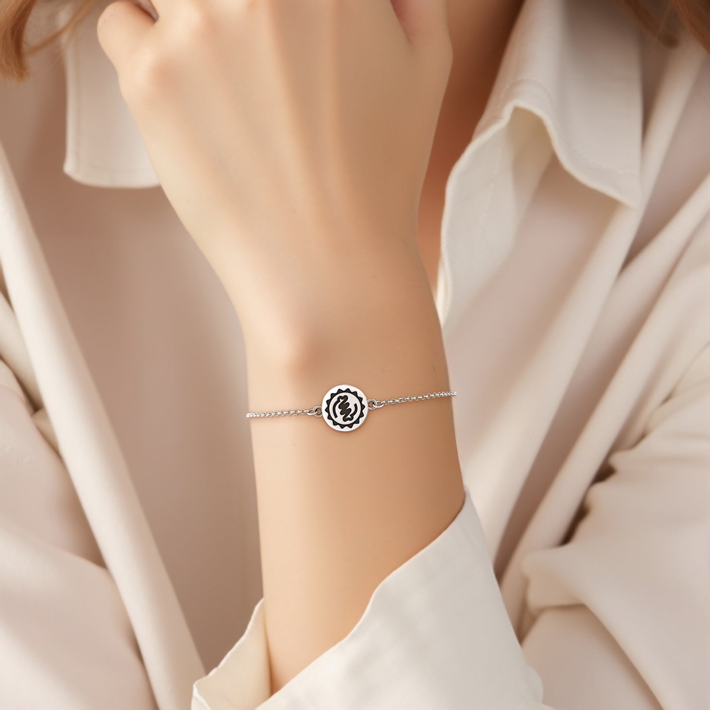 Nyame Ye Ohene Adinkra Symbols Adjustable Bracelet