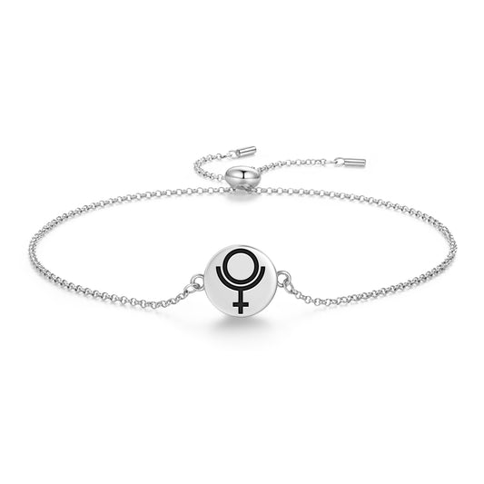 Pluto Astrology Symbols Adjustable Bracelet