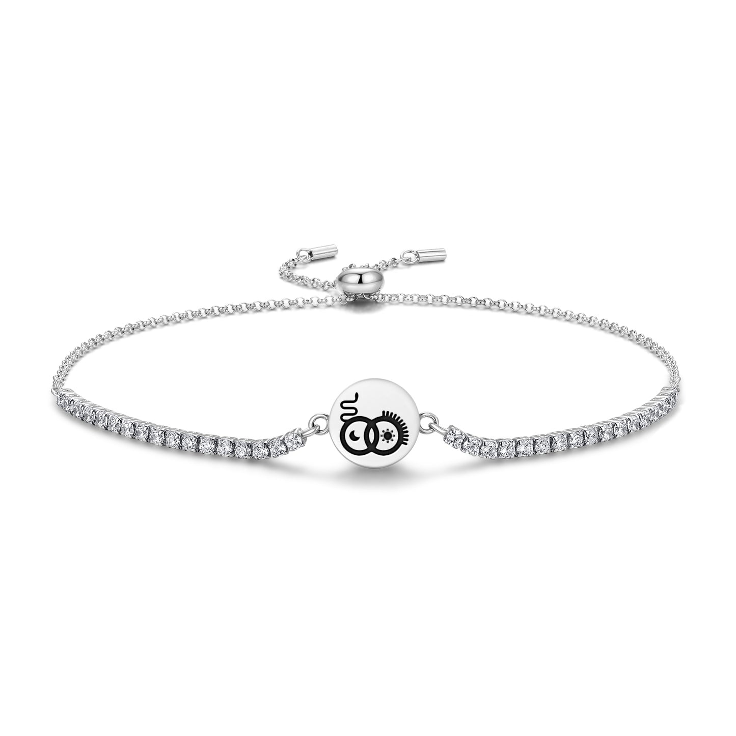 The Lovers Tarot Symbols Adjustable Bracelet