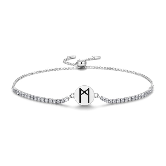 Mannaz Norse Runes Symbol Adjustable Bracelet