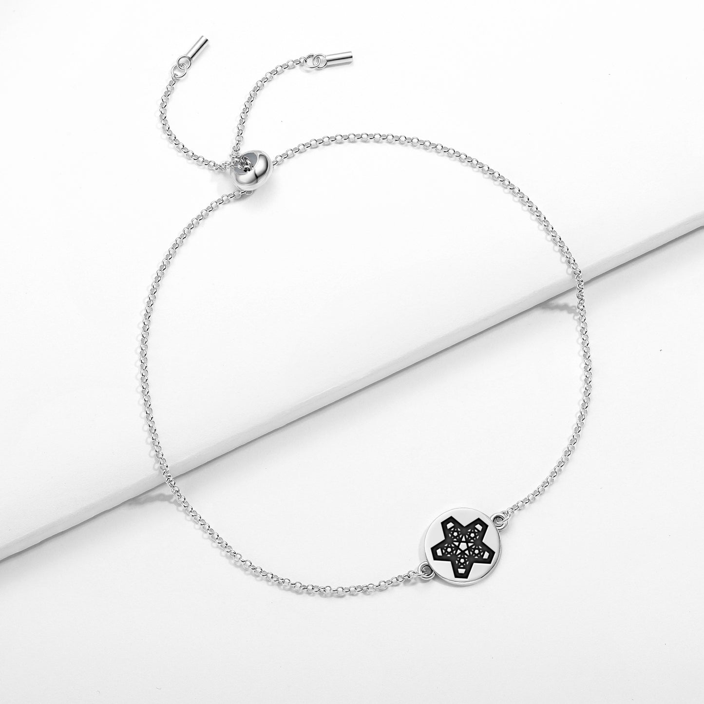 5 Pointed Star-Golden Ratio Sacred Geometry Symbols Adjustable Bracelet