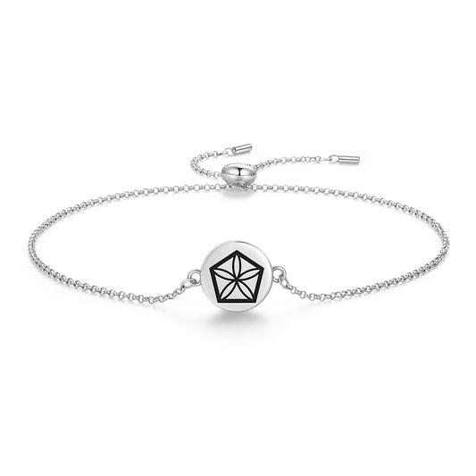 The Moonflower Sacred Geometry Symbols Adjustable Bracelet