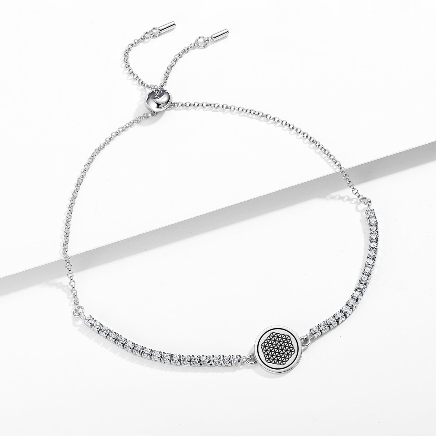 Flower of Life Sacred Geometry Symbols Adjustable Bracelet