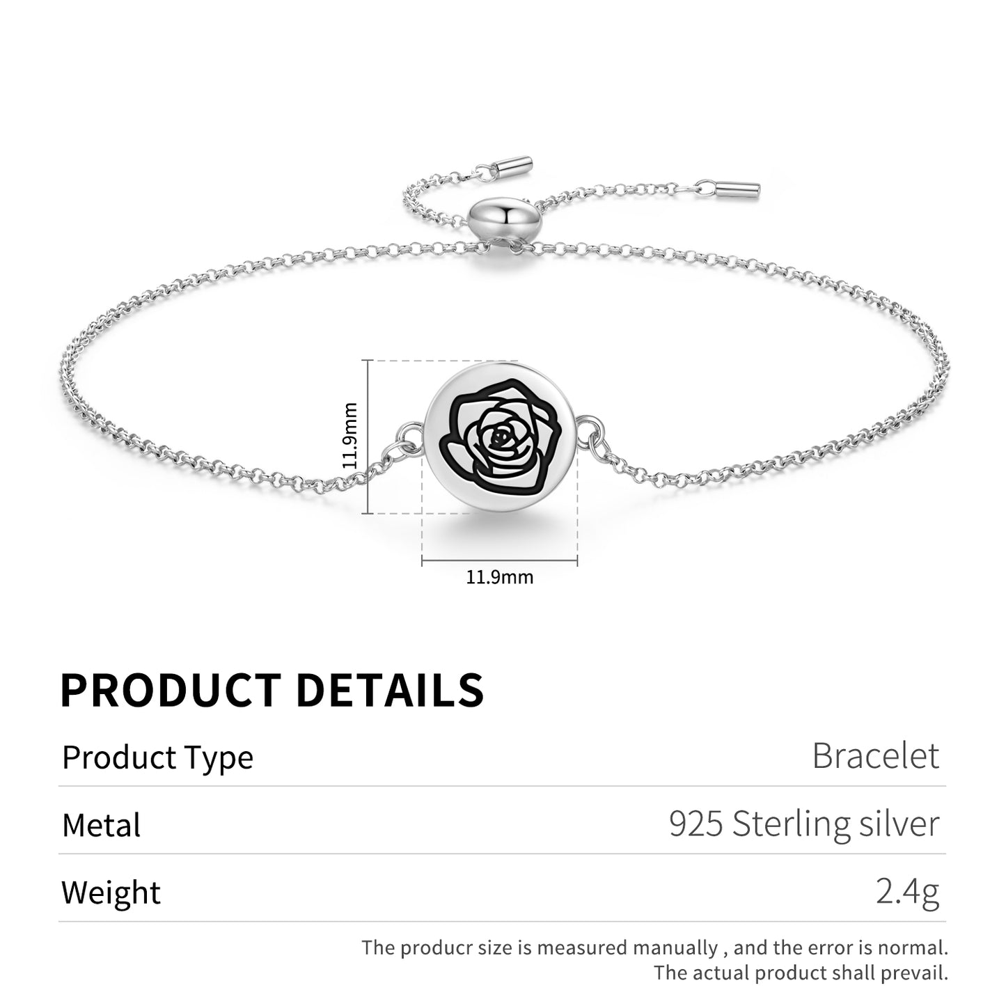 Rose Flowers Symbols Adjustable Bracelet