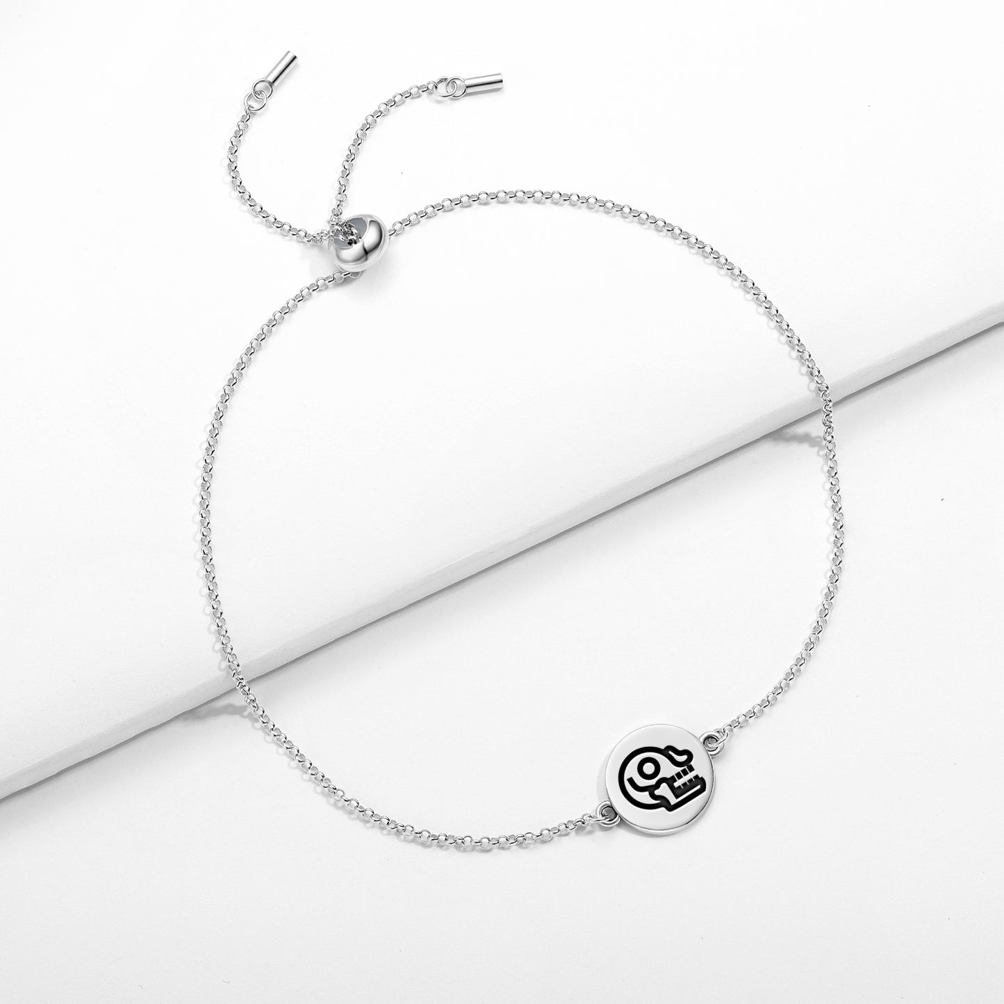 Miquiztli Aztec Symbols Adjustable Bracelet