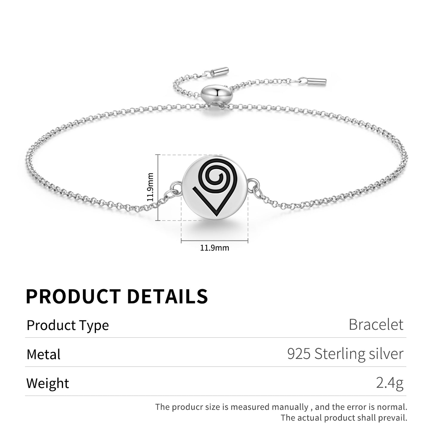 Kokuromotie Adinkra Symbols Adjustable Bracelet