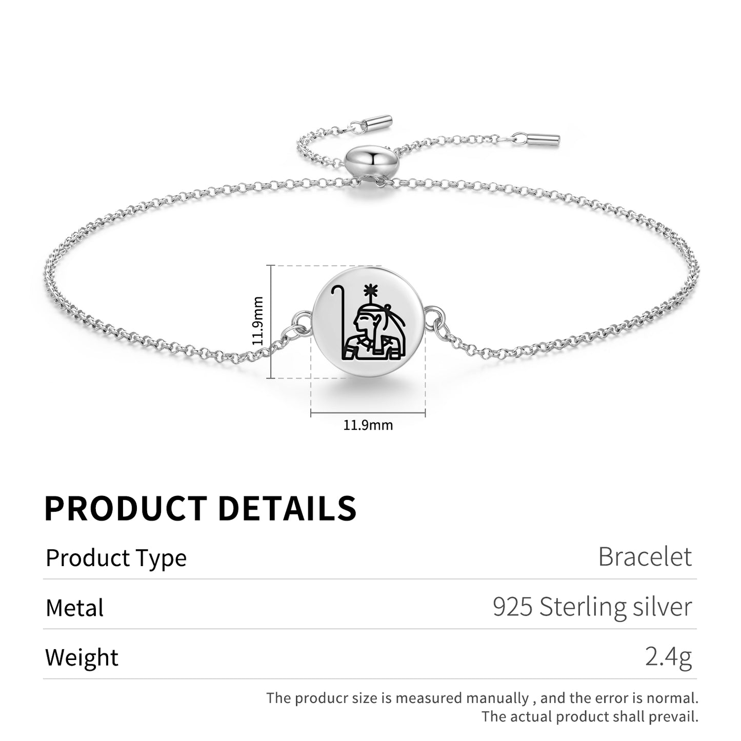 Seshat Egyptian Symbols Adjustable Bracelet