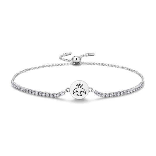 White Pigeon Templar Symbols Adjustable Bracelet