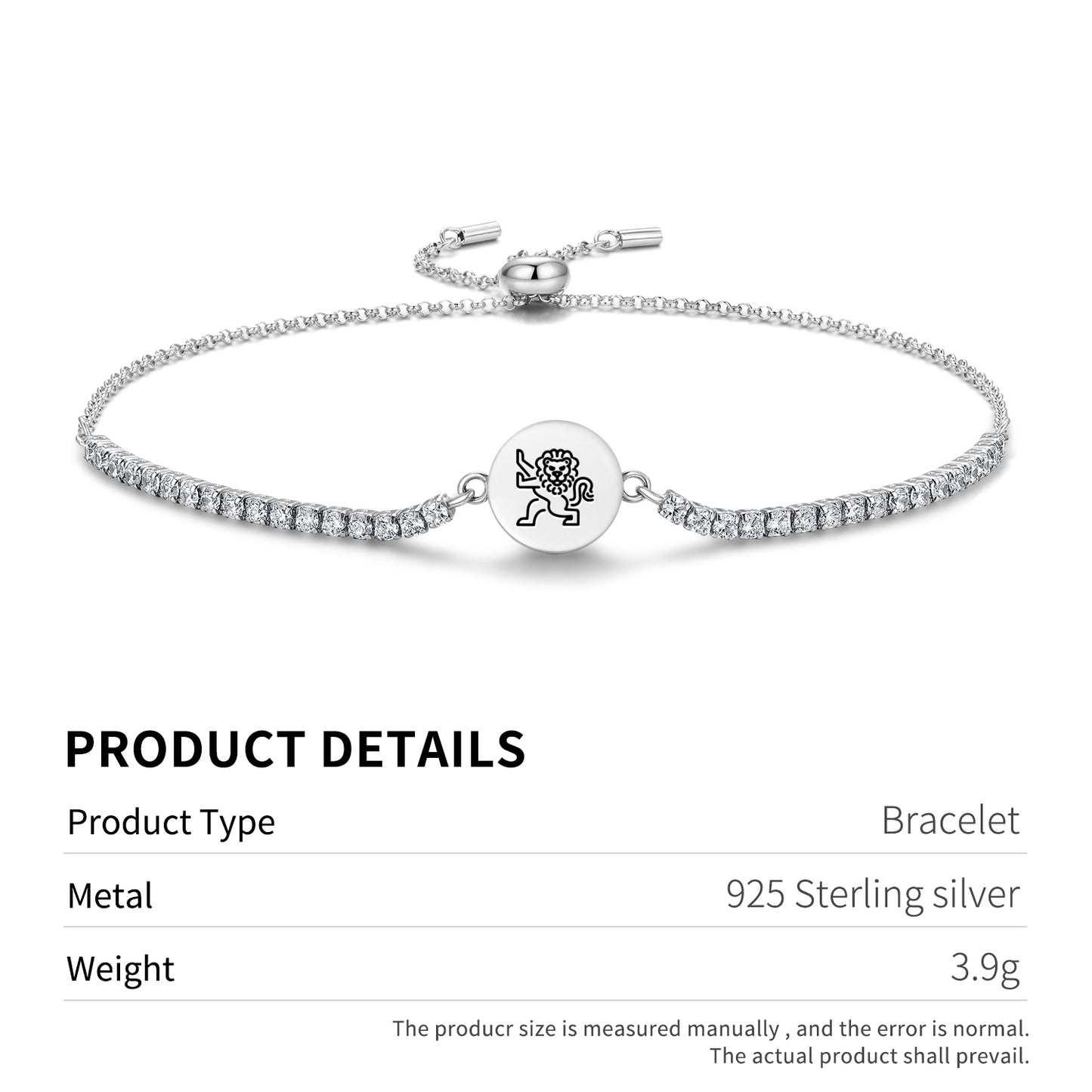 The Lion Templar Symbols Adjustable Bracelet