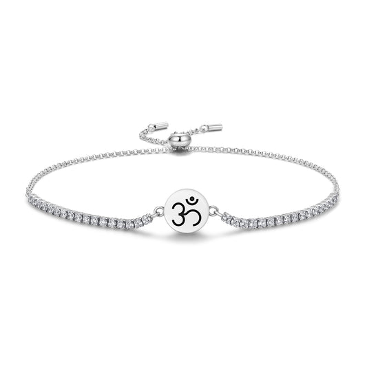 Om – Aum Hindu Symbols Adjustable Bracelet