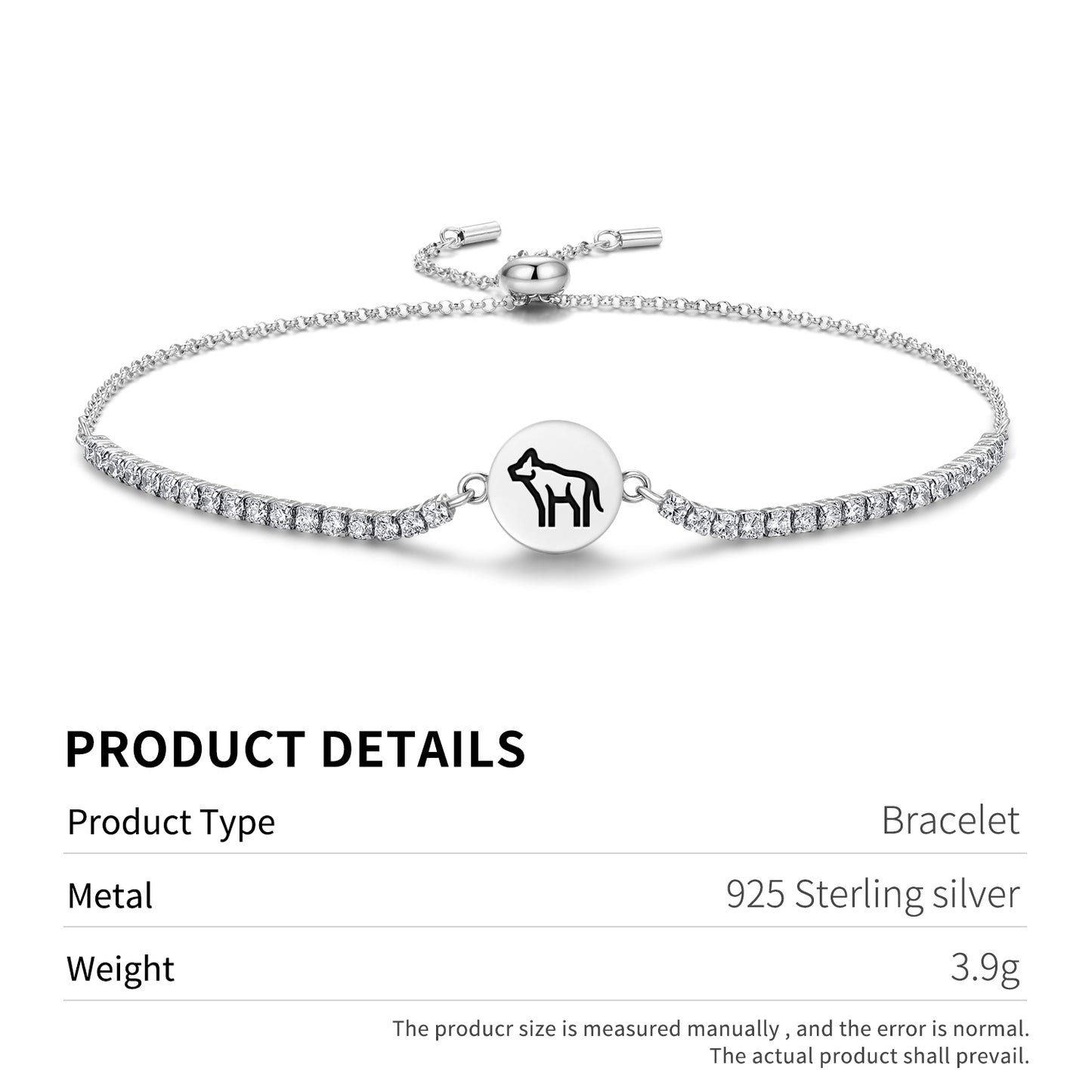 WOLF Animal Symbols Adjustable Bracelet