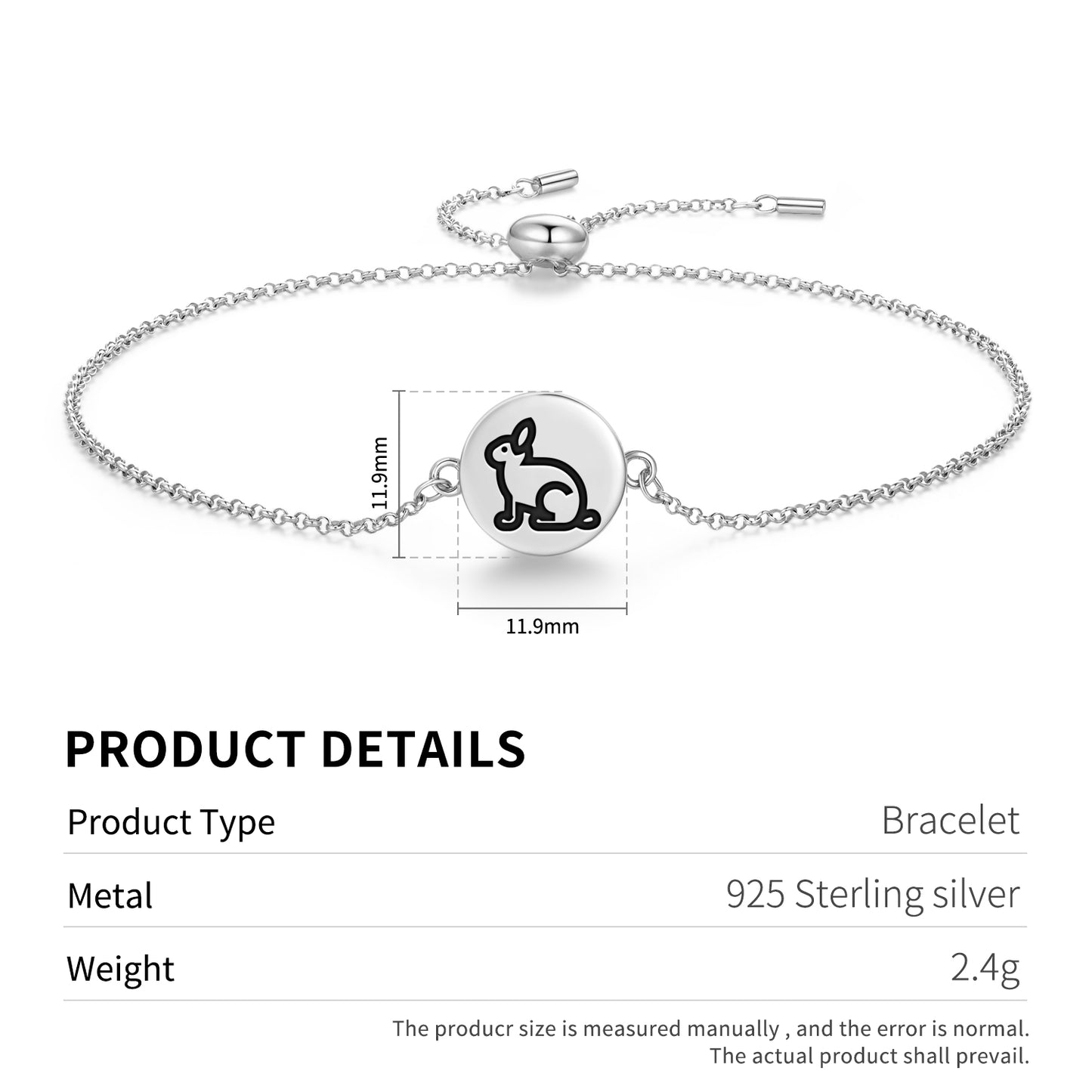 RABBIT Animal Symbols Adjustable Bracelet