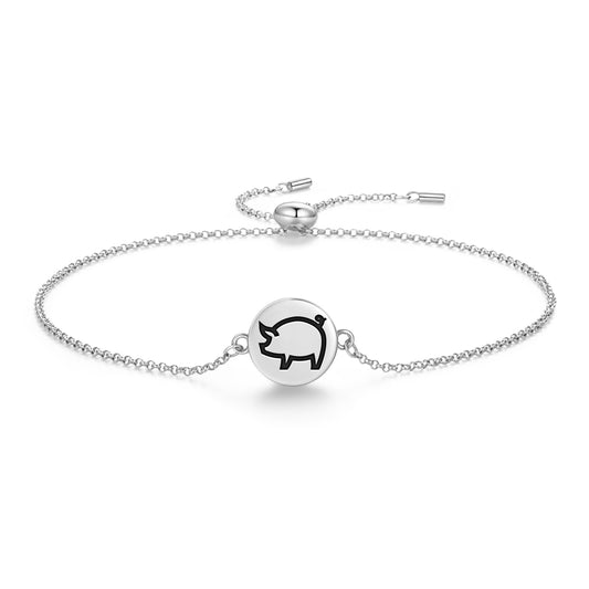 PIG Animal Symbols Adjustable Bracelet