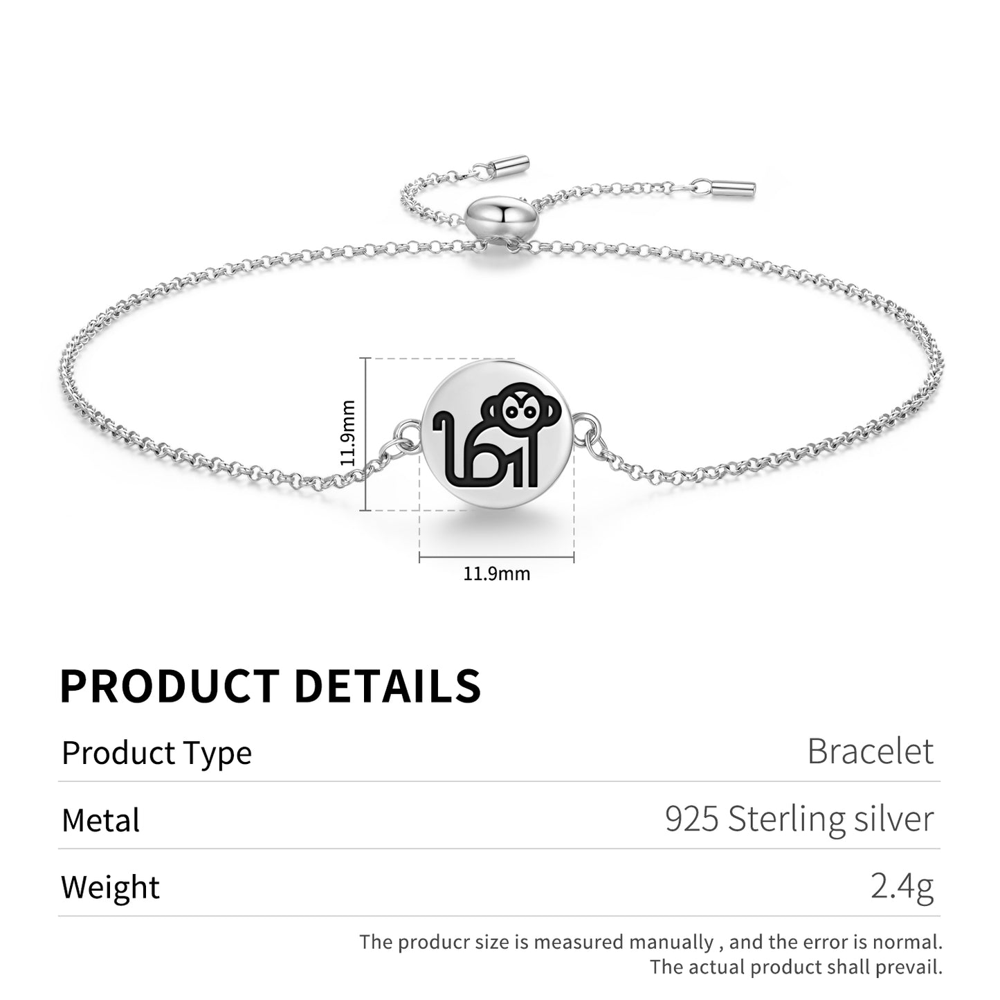 MONKEY Animal Symbols Adjustable Bracelet