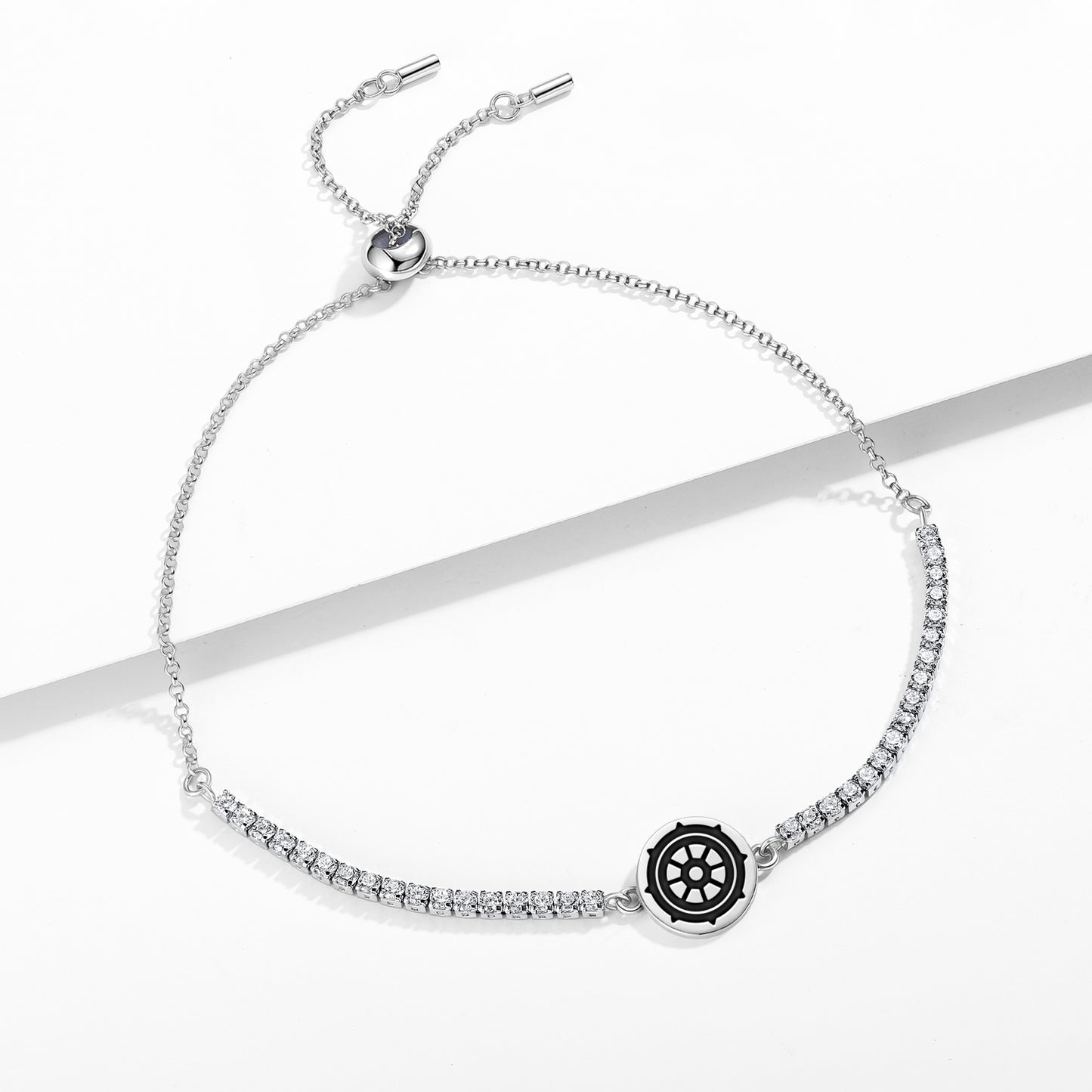 Dharmachakra – Wheel of Law Ashtamangala Symbols Adjustable Bracelet