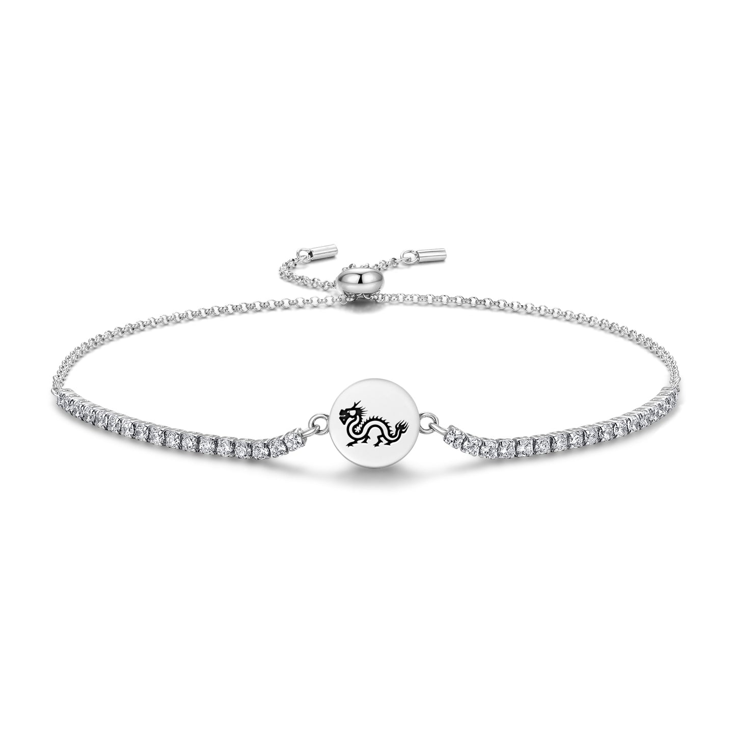 Qiulong Dragon Chinese Symbols Adjustable Bracelet