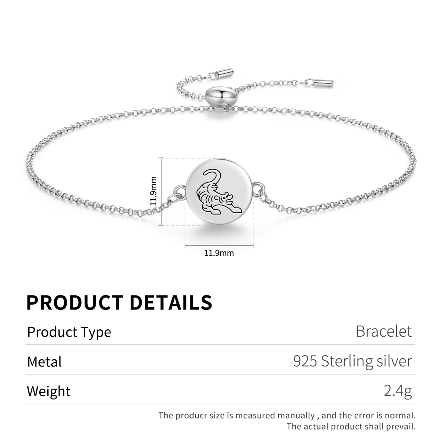 The Tiger Feng shui Symbols Adjustable Bracelet