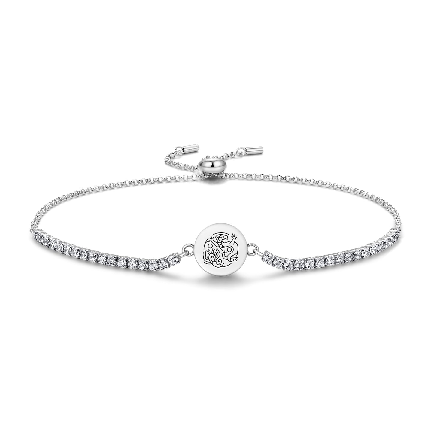 Dragon and Phoenix Feng shui Symbols Adjustable Bracelet