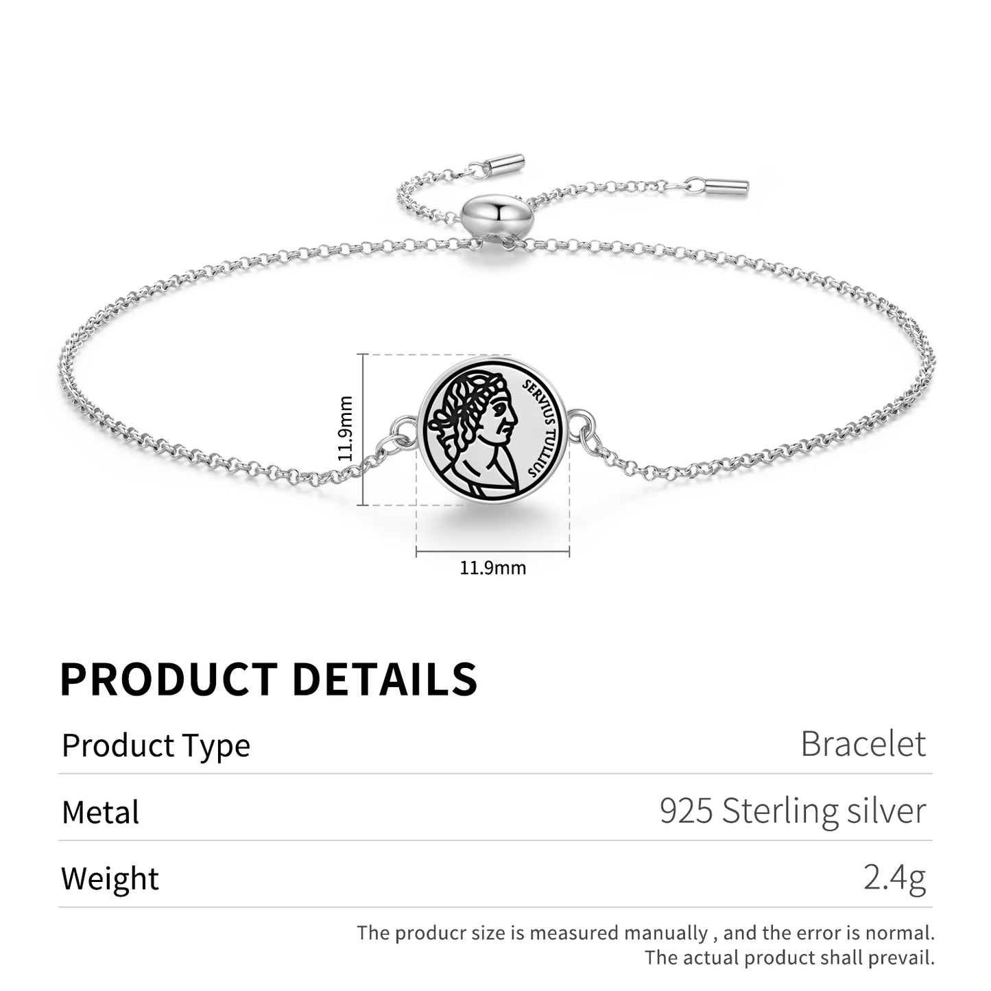 Servius Tullius Roman Empire Symbols Adjustable Bracelet