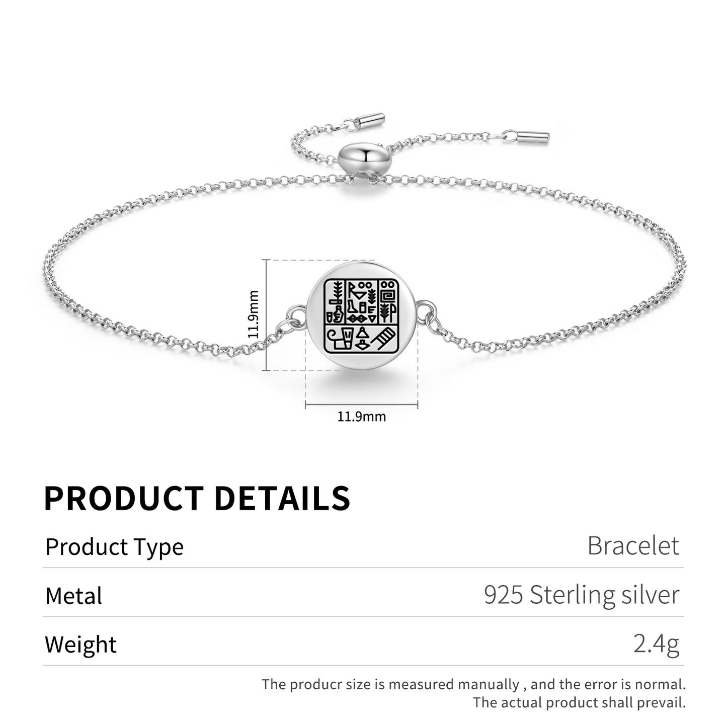Cuneiform alphabet Sumerian Symbols Adjustable Bracelet