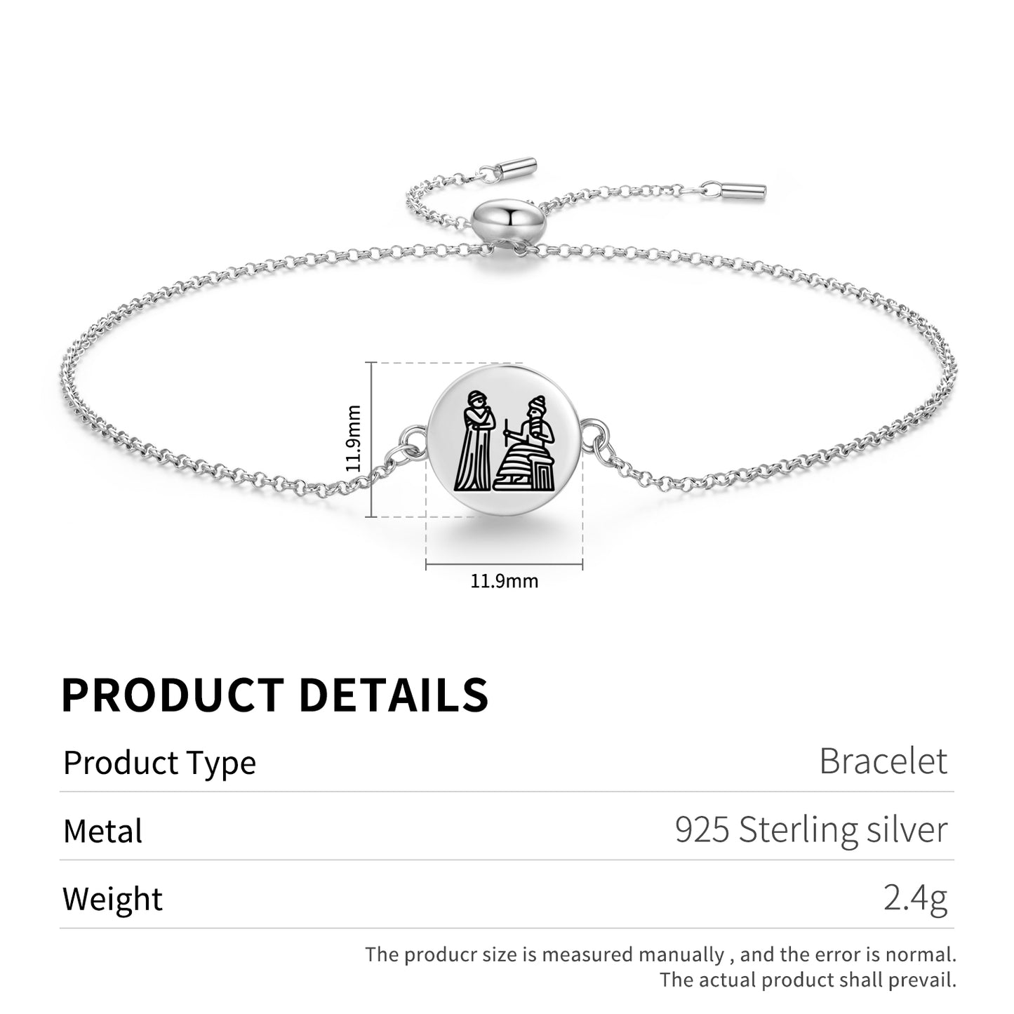 Aya Nin Aya Sherida Sumerian Symbols Adjustable Bracelet