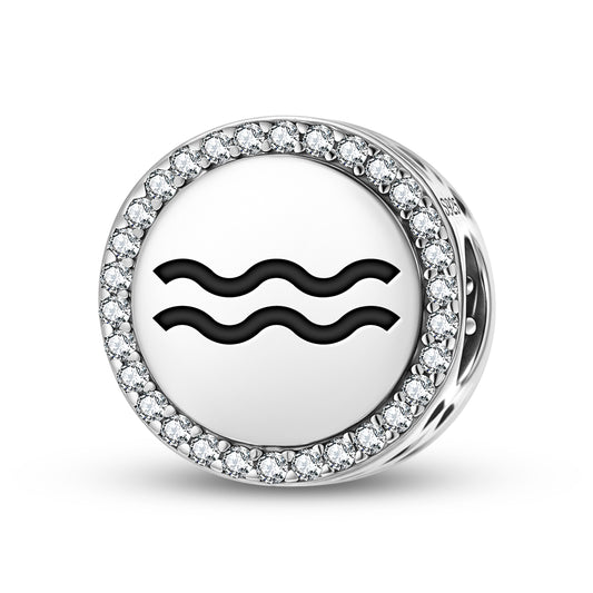 Aquarius Astrology Symbols Charm