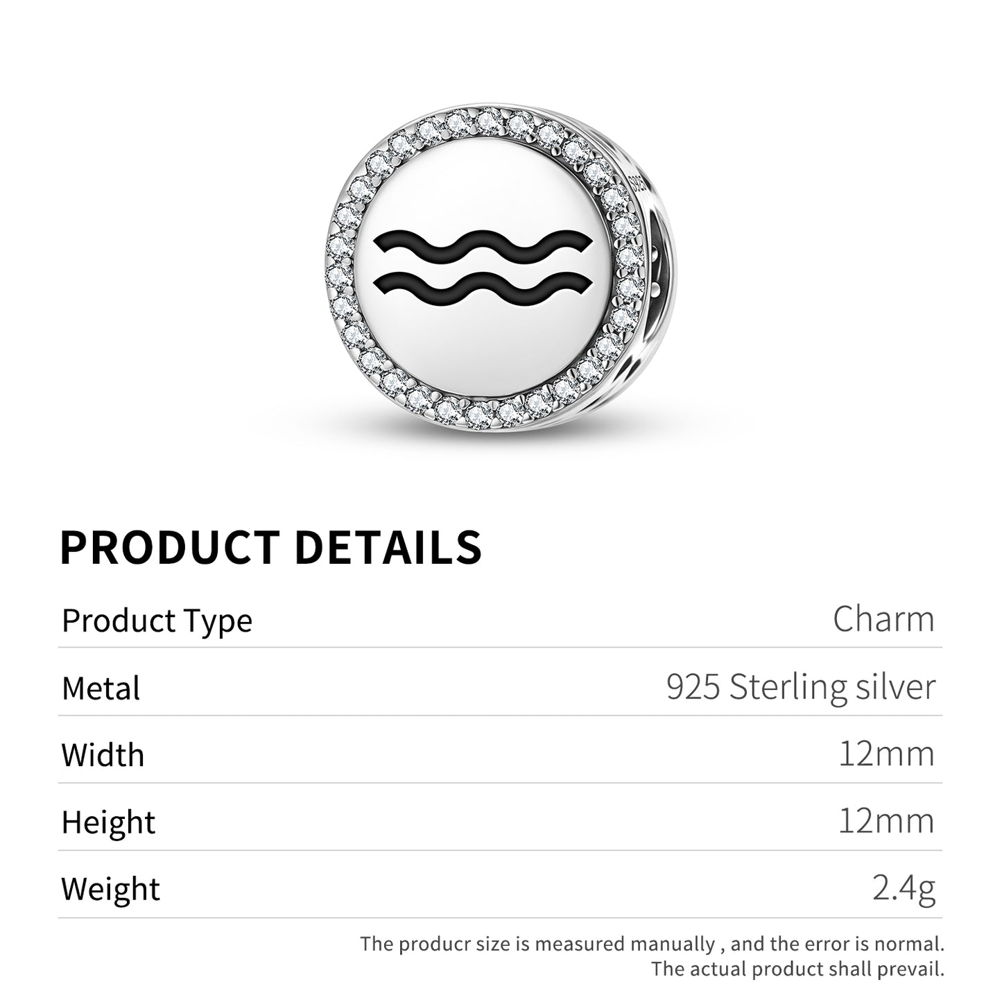 Aquarius Astrology Symbols Charm