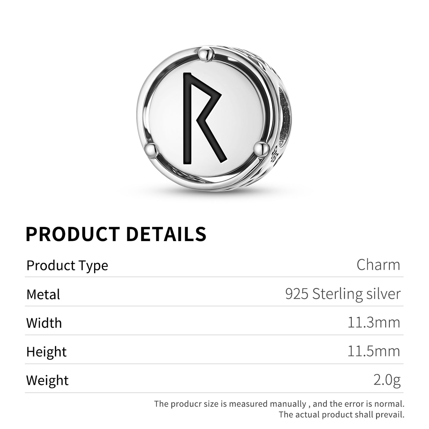 Raidho Norse Runes Symbols Charm