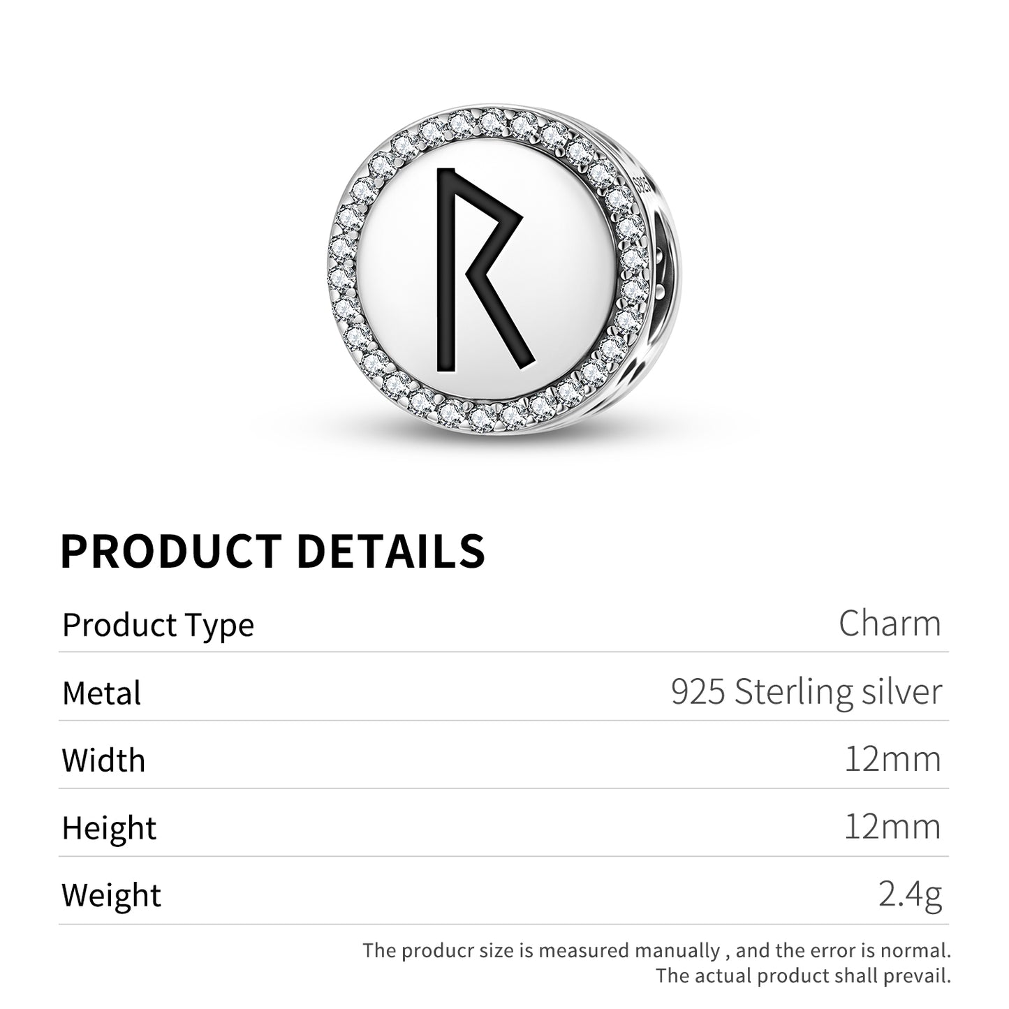 Raidho Norse Runes Symbols Charm