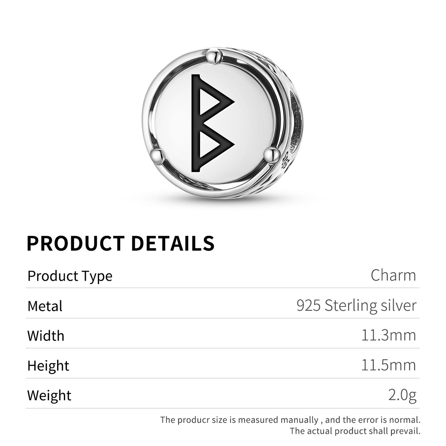 Berkanan Norse Runes Symbols Charm