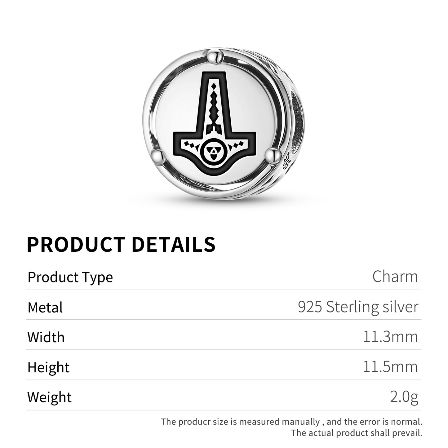 Mjolnir Norse Symbols Charm