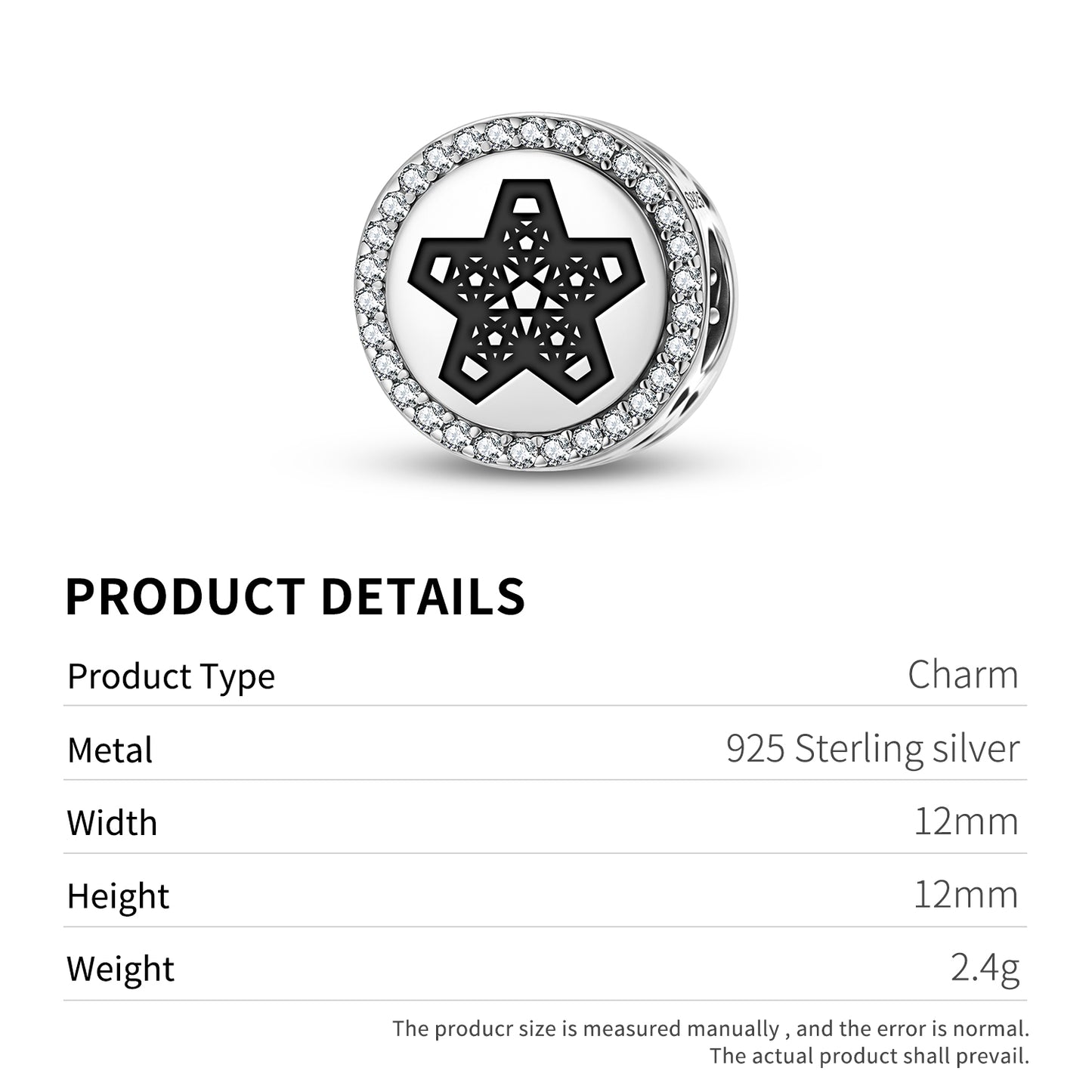 5 Pointed Star-Golden Ratio Sacred Geometry Symbols Charm