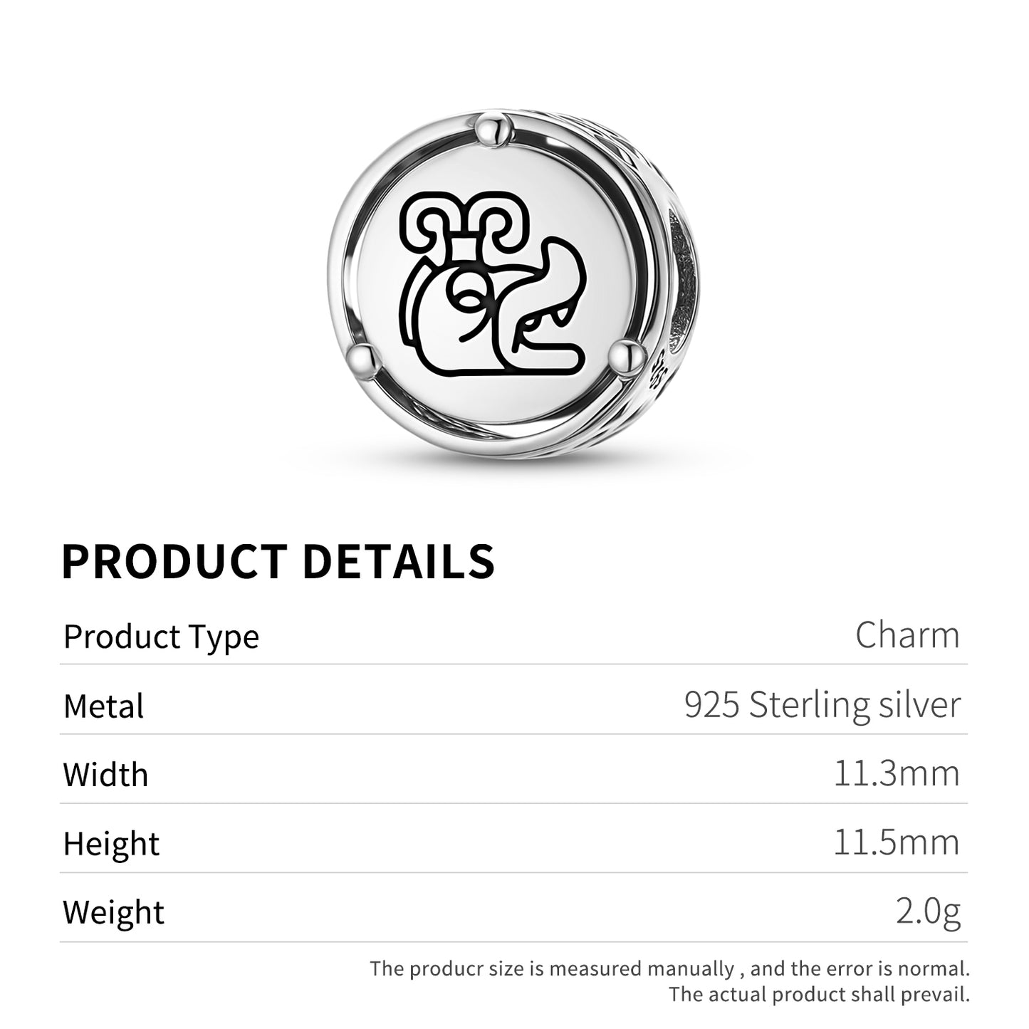 Huracan Mayan Symbols Charm