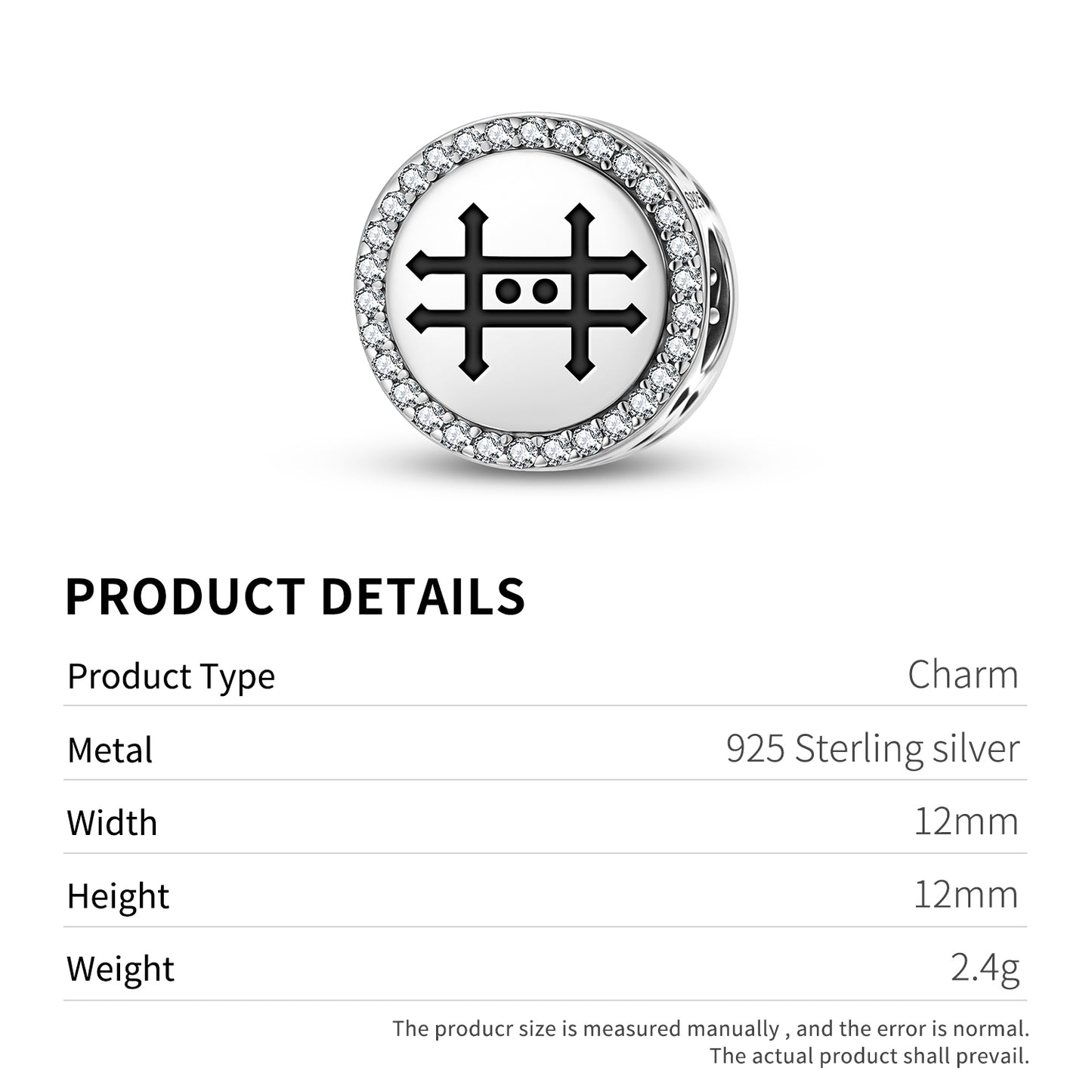 Zinc Alchemy Symbols Charm