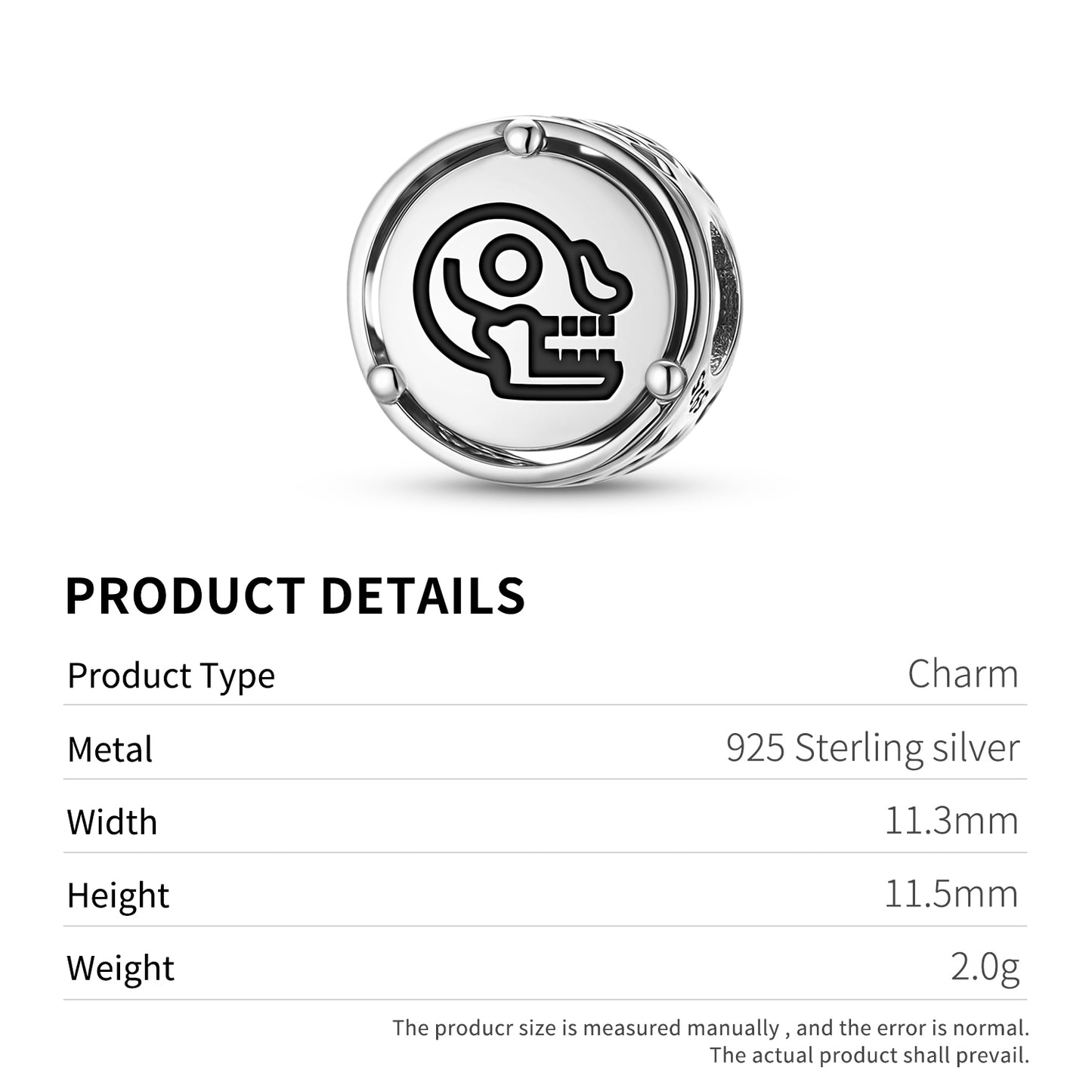 Miquiztli Aztec Symbols Charm