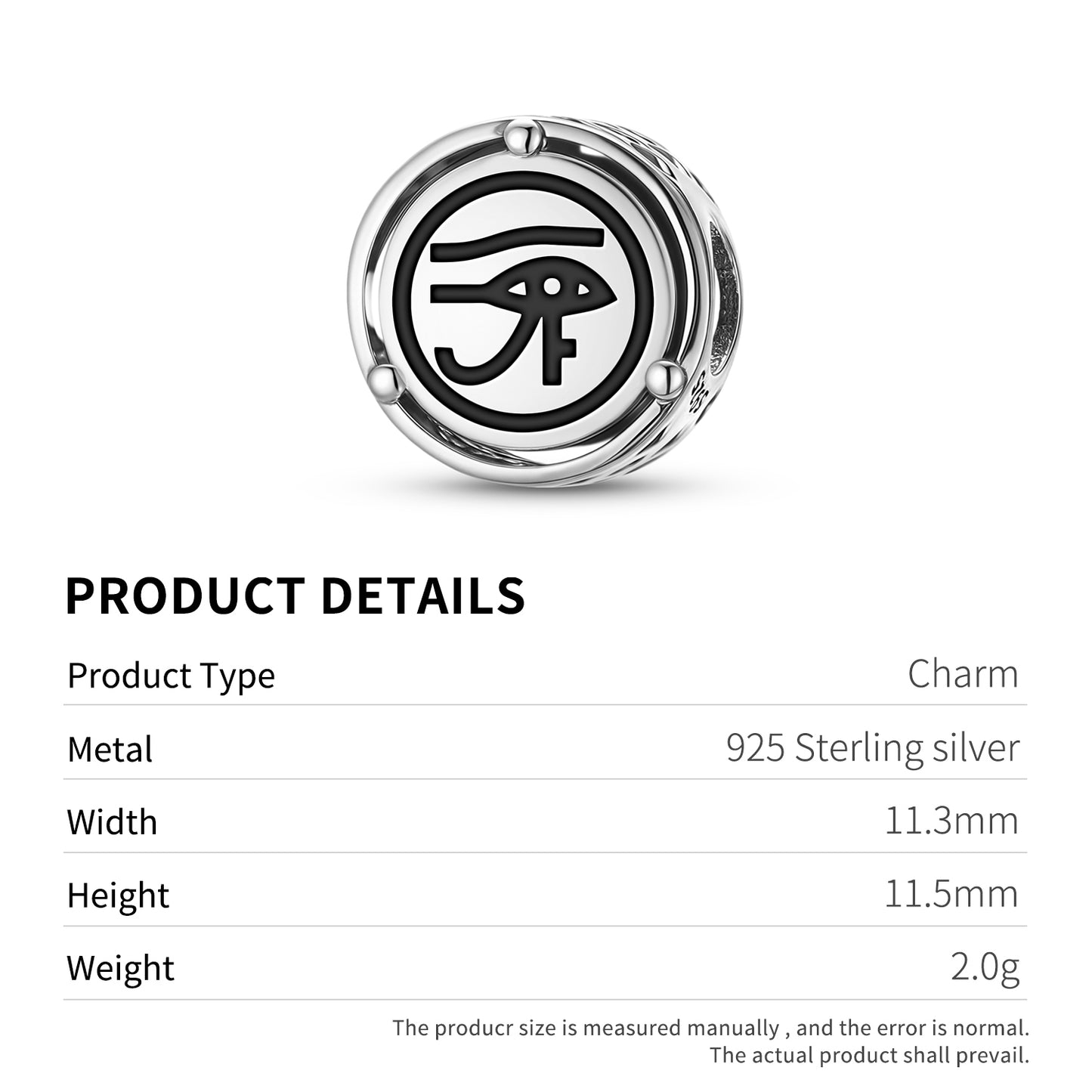 Wedjat Egyptian Symbols Charm