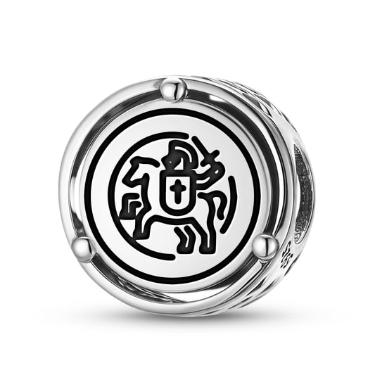 Knight on the Horse Templar Symbols Charm