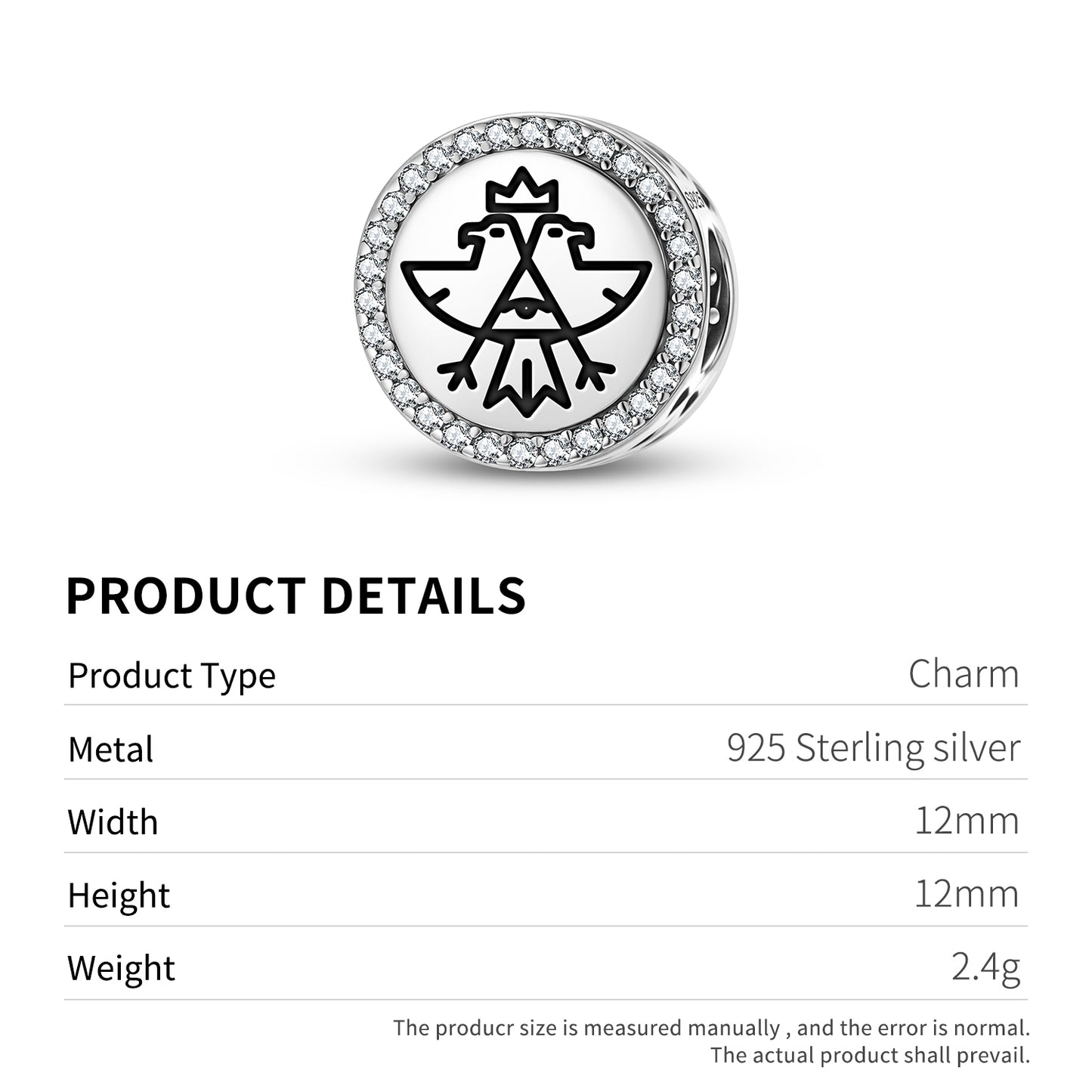 White Eagle Templar Symbols Charm