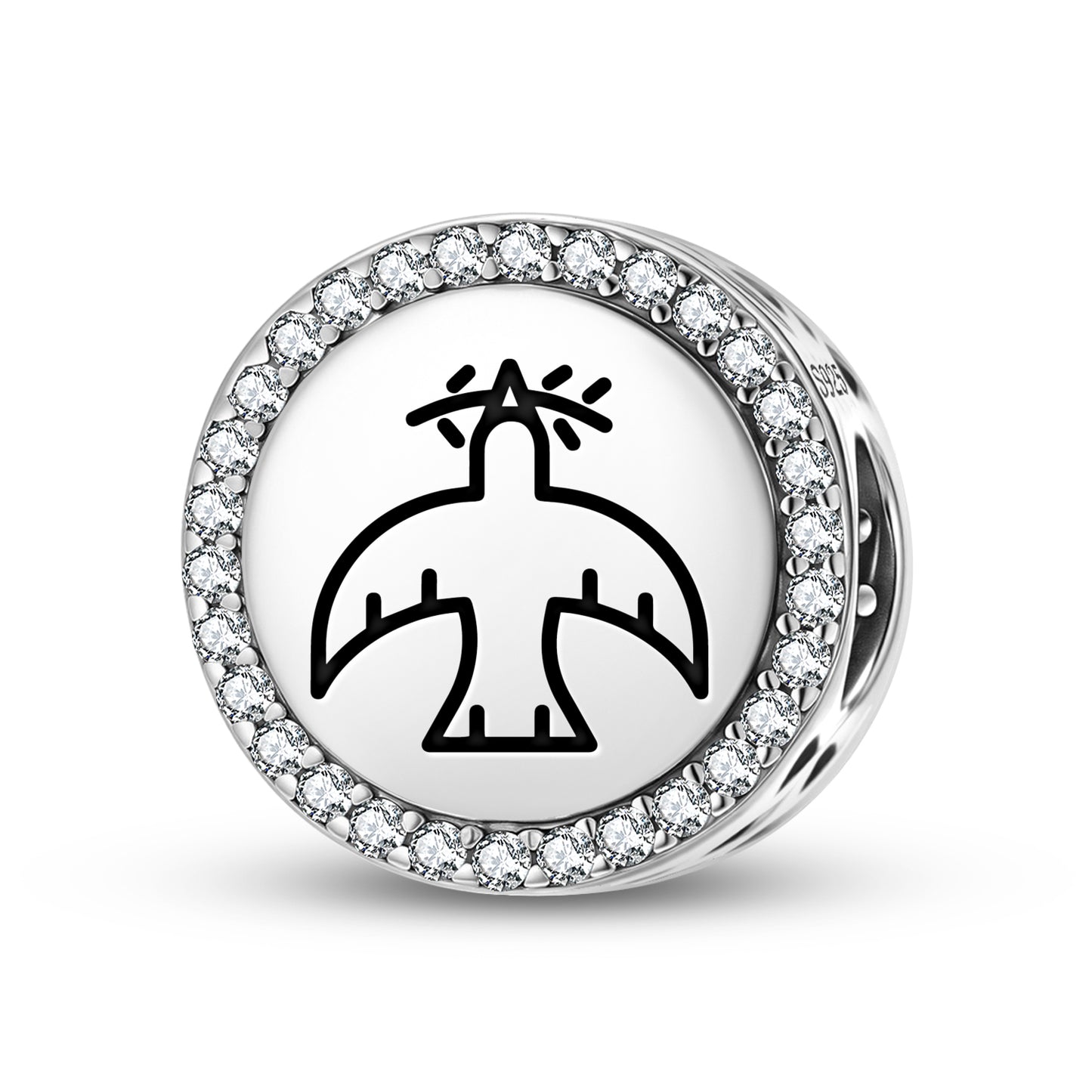 White Pigeon Templar Symbols Charm