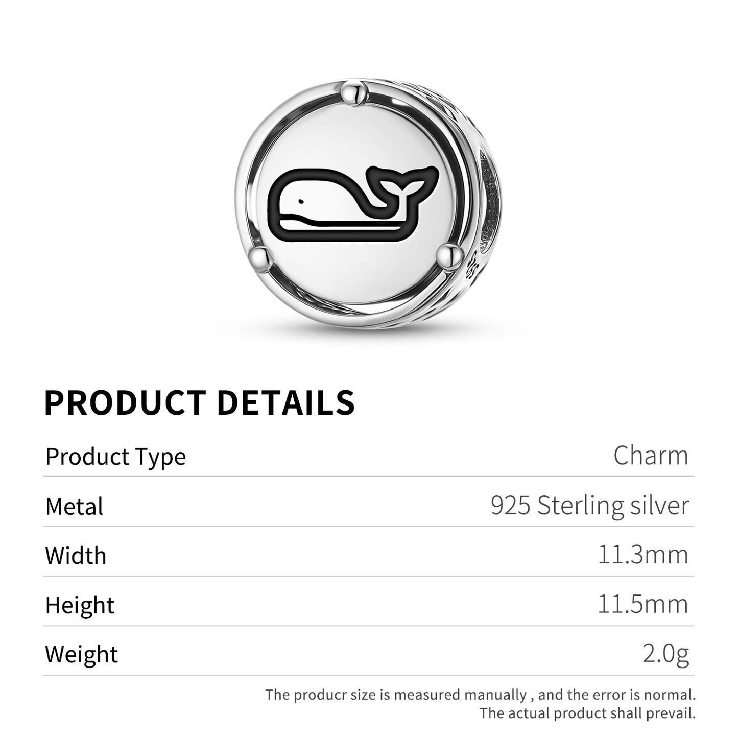 WHALE Animal Symbols Charm