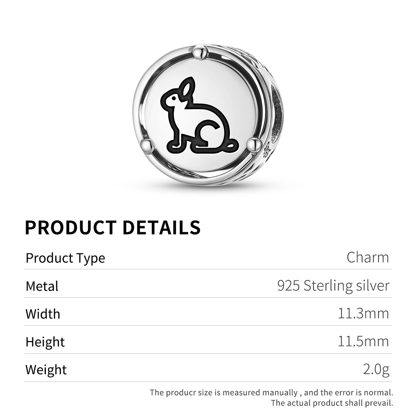 RABBIT Animal Symbols Charm