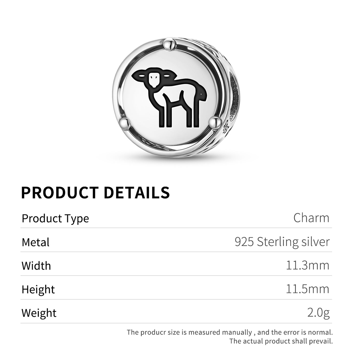 LAMB Animal Symbols Charm