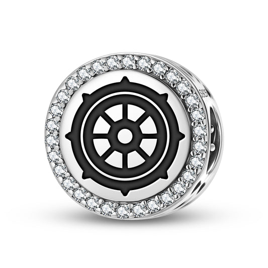 Dharmachakra – Wheel of Law Ashtamangala Symbols Charm