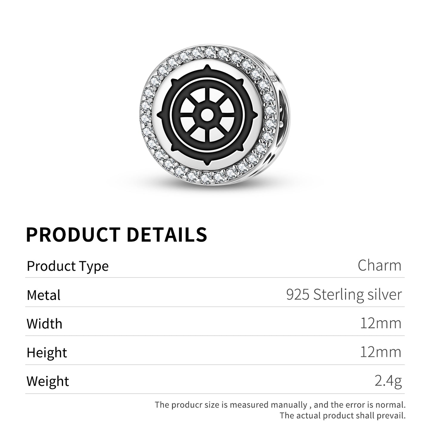 Dharmachakra – Wheel of Law Ashtamangala Symbols Charm