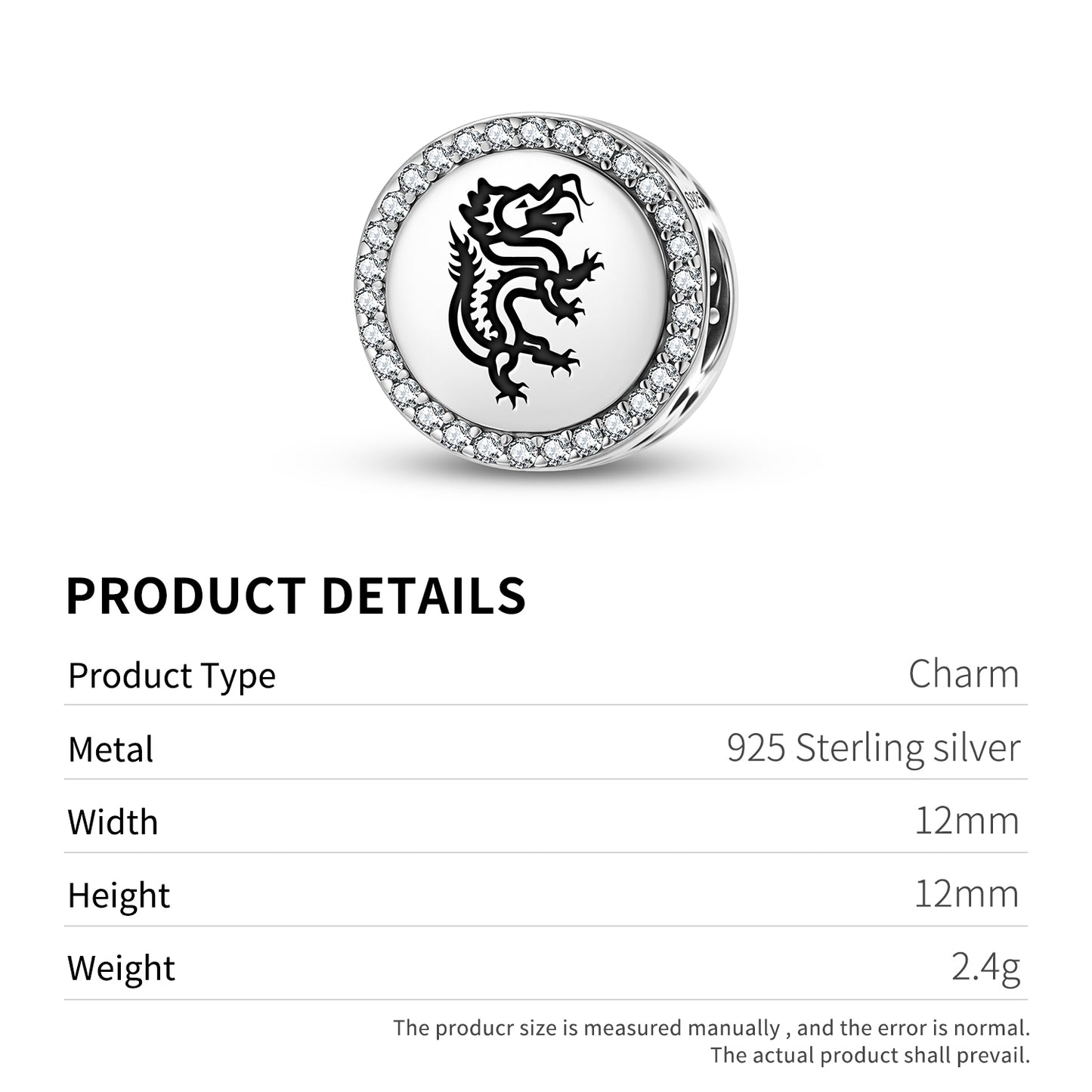 Panlong Dragon Chinese Symbols Charm