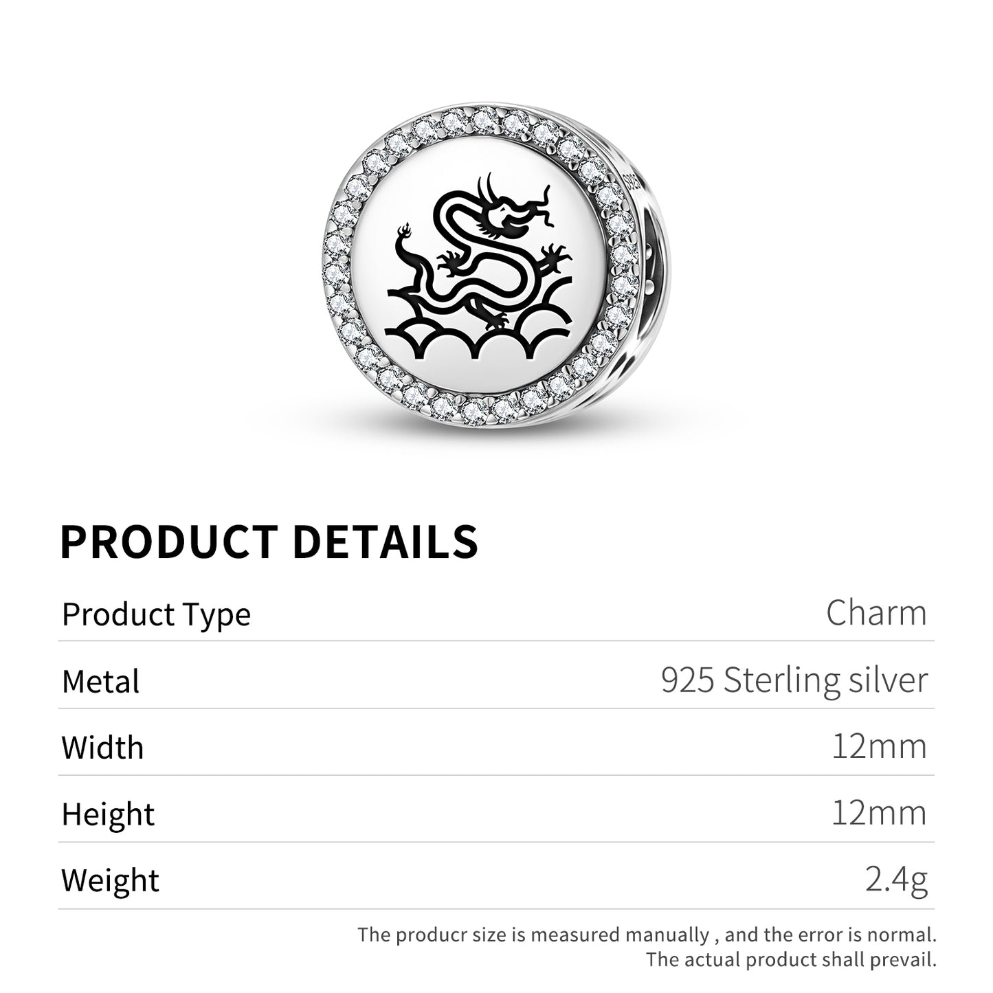 Dilong Dragon Chinese Symbols Charm