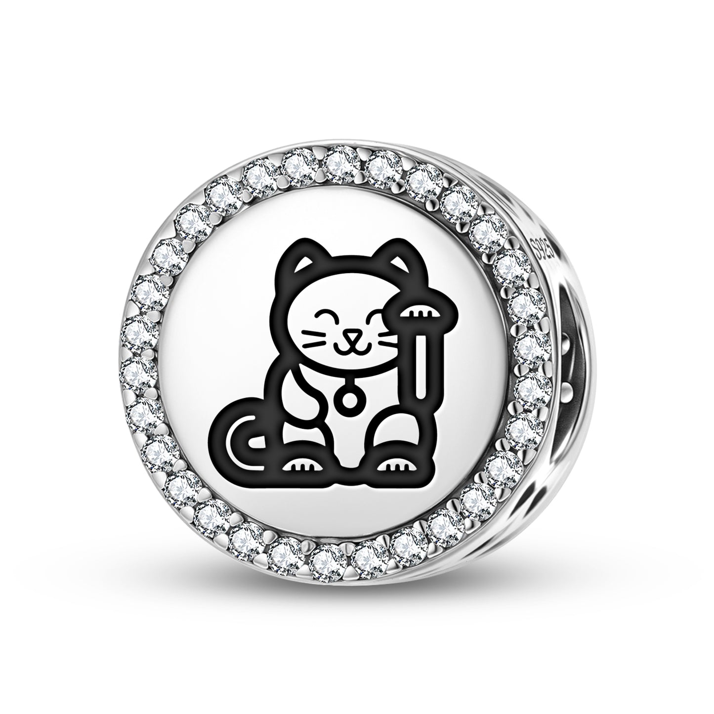 Lucky Cat Chinese Symbols Charm