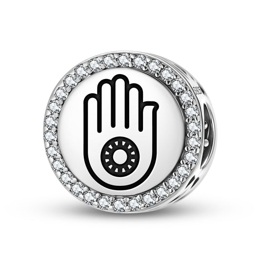 Jain Hand Symbol Jainism Symbols Charm