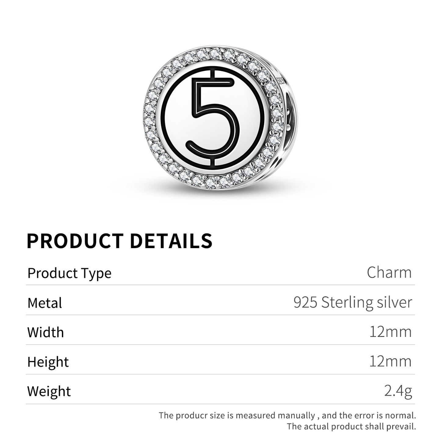 Number 5 Persian Symbols Charm