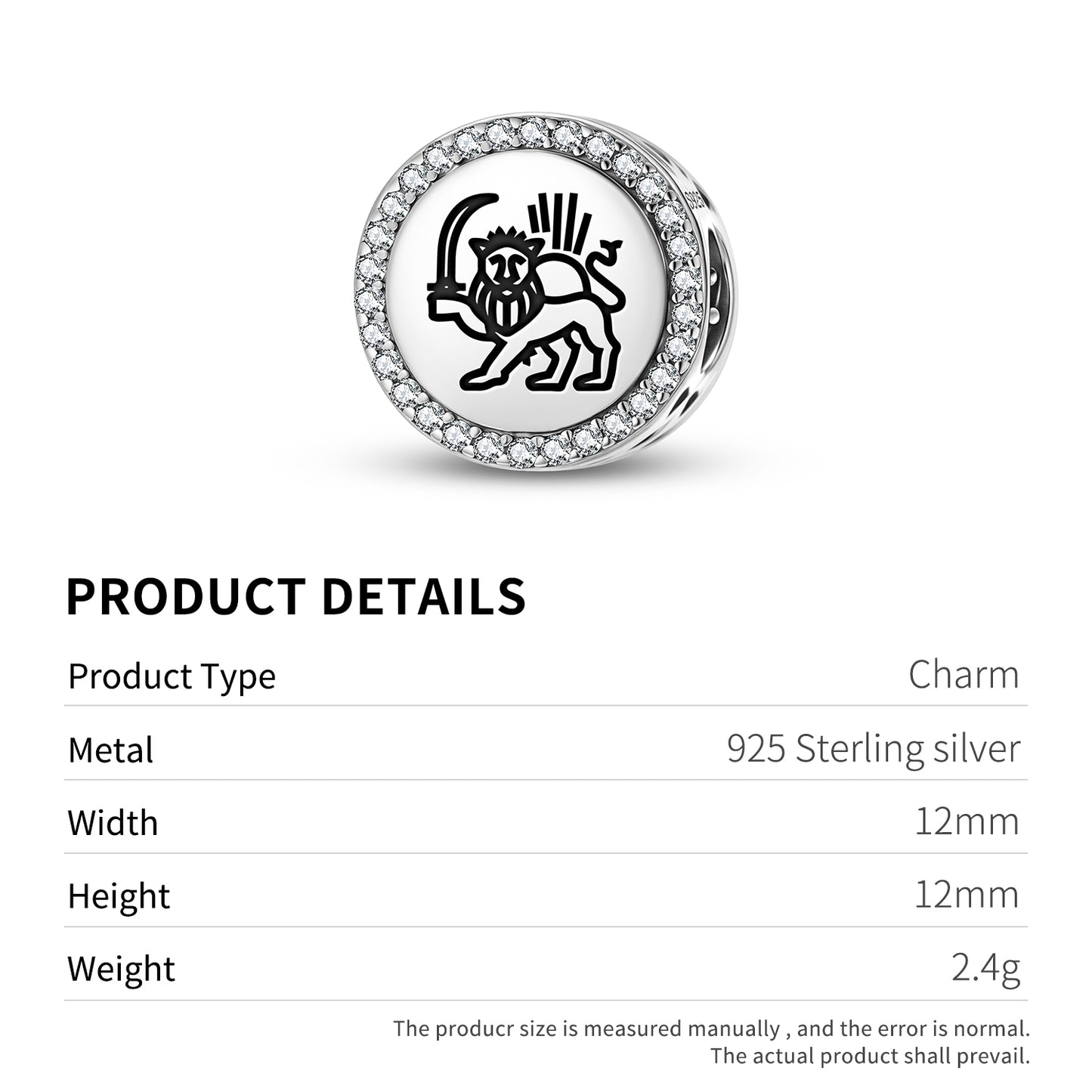 Hvare khshaeta – Sun and Lion Persian Symbols Charm